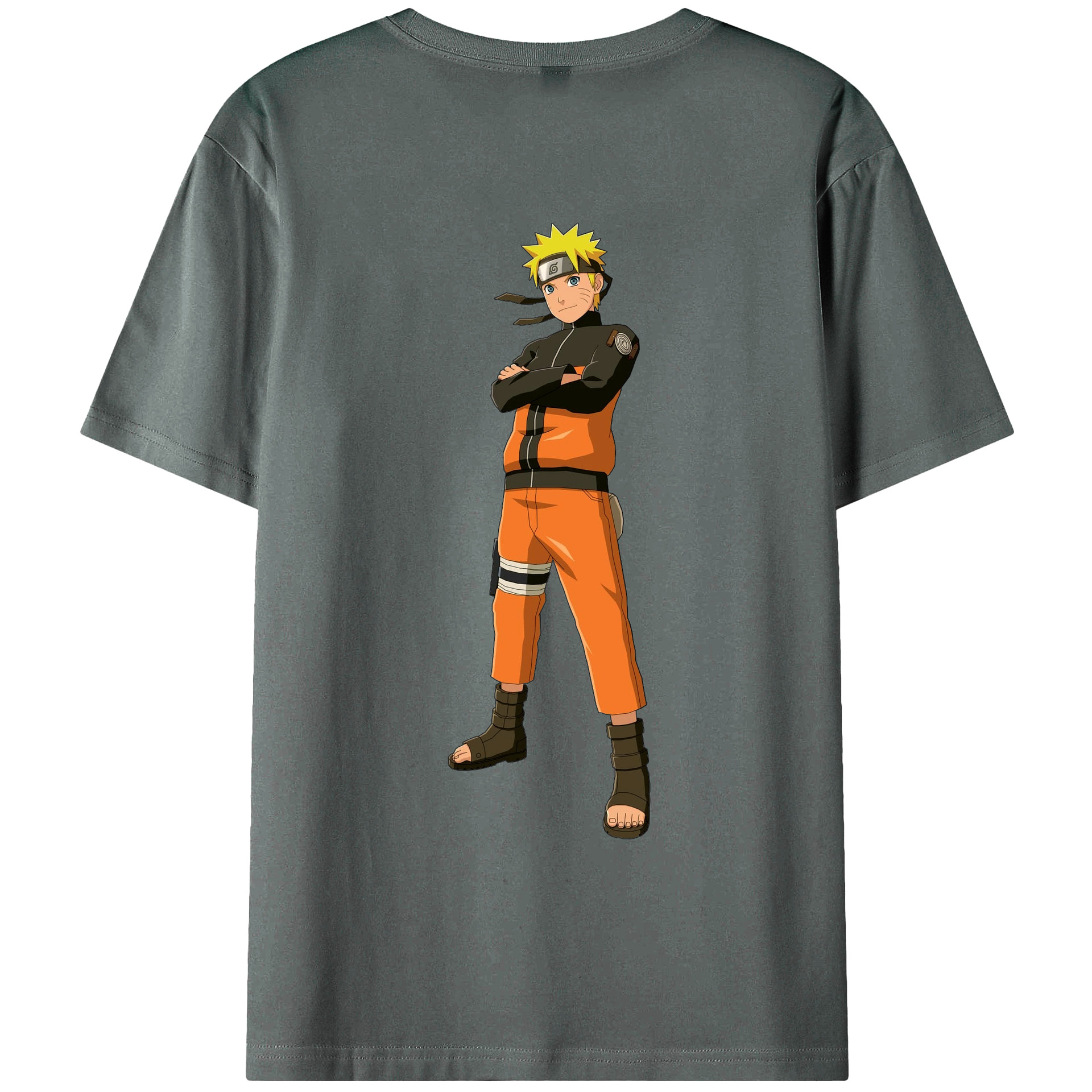 （画像用） NARUTO -ナルト- うずまき ナルト Uzumaki Naruto 綿100％ メンズ半袖Tシャツ（バックプリント） 通気性